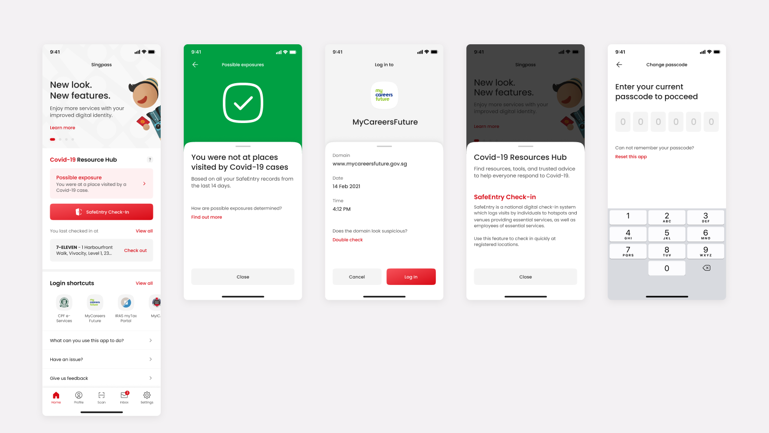 Singpass updated visual direction in 2021 onwards